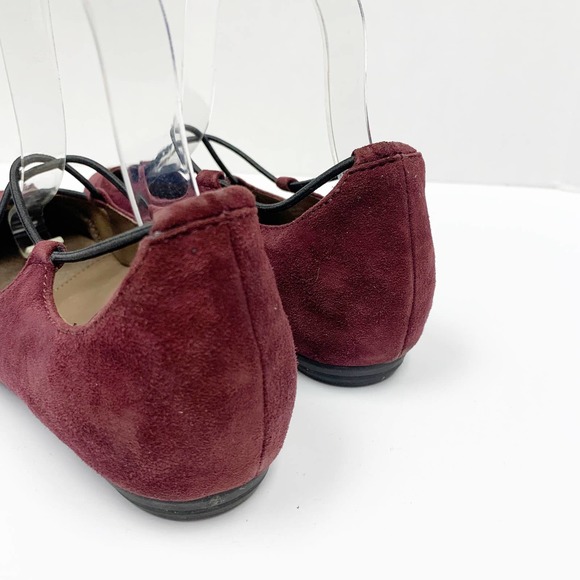 Earth Red Burgundy Essen Flats Ballet Shoes SZ 6.5 - Picture 3 of 7